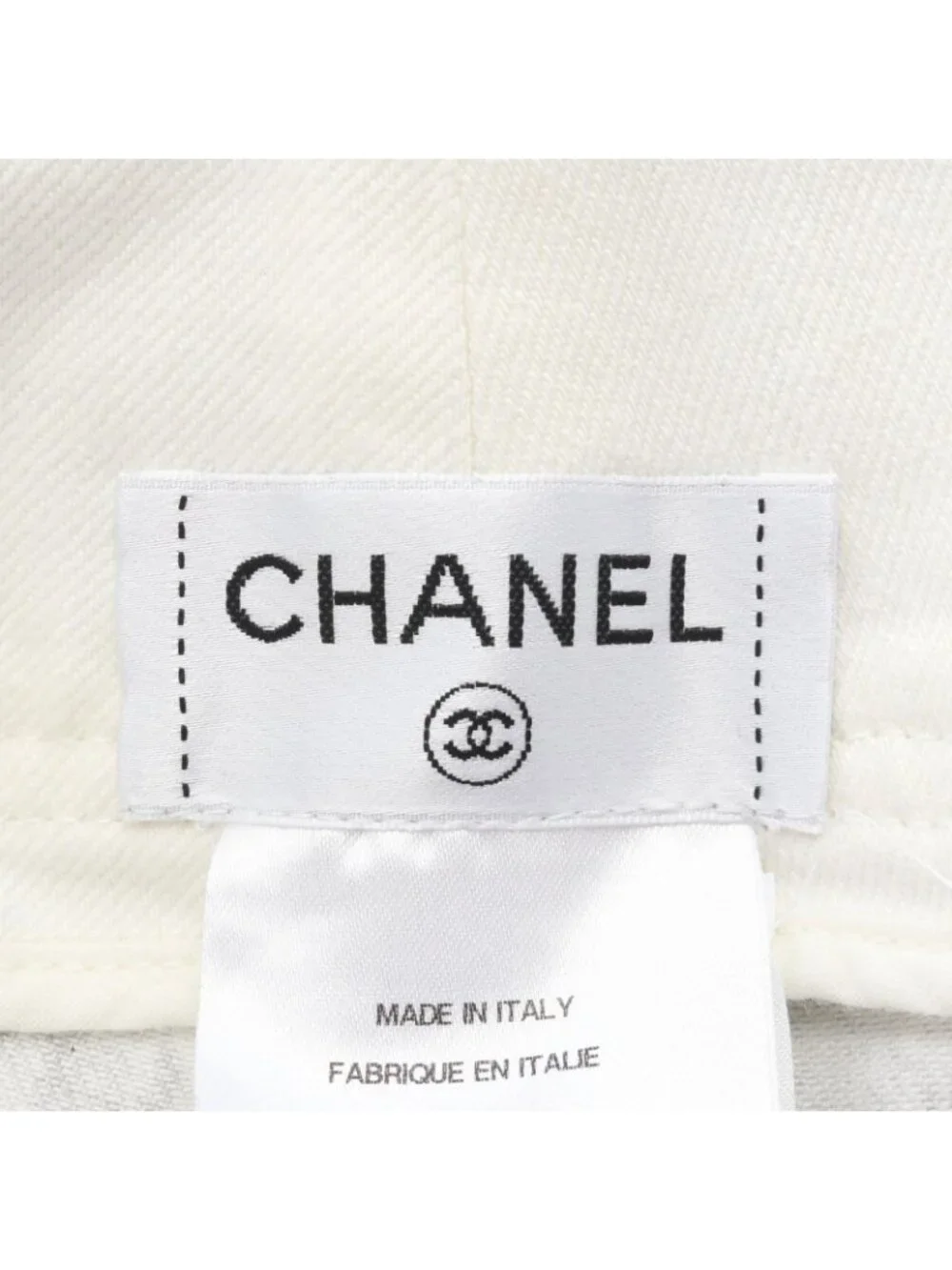 Chanel Denim Pants CC Logo Button Washout Skinny Cotton
